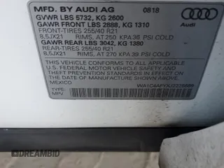 2018 Audi SQ5 Prestige with VIN WA1C4AFYXJ2225689, listed as a Copart auction lot 57722294 with 66,630 mi miles and . Bid and sale history available at DreamBid. Image 13.