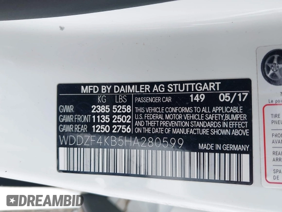 2017 Mercedes-Benz E 300 Luxury с VIN WDDZF4KB5HA280599, выставлен на аукционе IAAI как лот 42520875 с пробегом 41 026 миль миль и . История ставок и продаж доступна на DreamBid. Изображение 9.