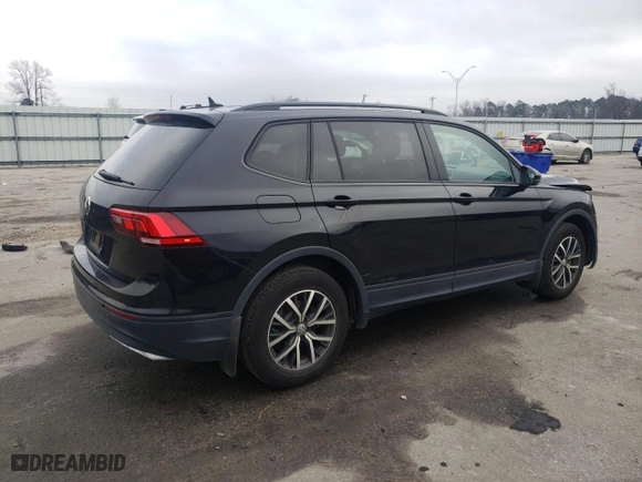 2021 Volkswagen Tiguan S with VIN 3VV1B7AX2MM017521, listed as a Copart auction lot 85606784 with 92,075 mi miles and Salvage Title. Bid and sale history available at carsss.com. Image 3.