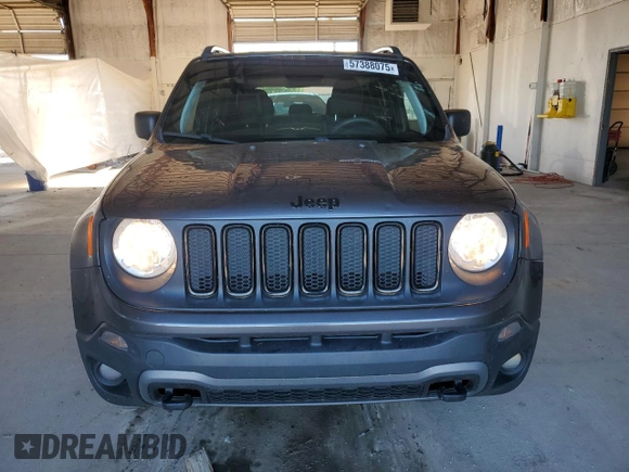 2018 Jeep Renegade Sport with VIN ZACCJBAB4JPH57193, listed as a Copart auction lot 57388075 with 189,413 mi miles and Salvage title. Bid and sale history available at DreamBid. Image 5.