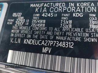 2023 Kia Seltos Nightfall z VIN KNDEUCA27P7348312, wystawiony jako IAAI lot #42028454 z przebiegiem 42 106 mil mil oraz . Historia ofert i sprzedaży dostępna na DreamBid. Obrazek 9.