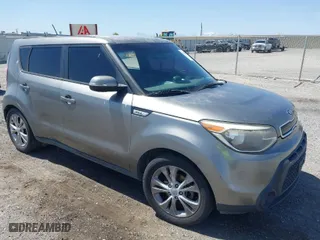 2014 Kia Soul + with VIN KNDJP3A57E7072372, listed as a IAAI auction lot 41996294 with 136,601 mi miles. Bid and sale history available at carsss.com. Image 1.
