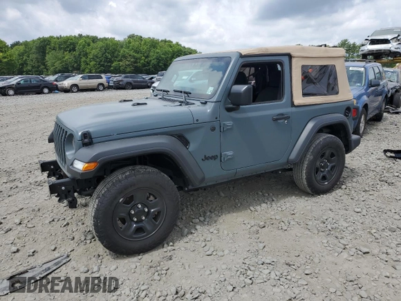 2024 Jeep Wrangler Sport S with VIN 1C4PJXAN5RW123740, listed as a Copart auction lot 62877324 with 5,758 mi miles and Salvage title. Bid and sale history available at DreamBid. Image 1.