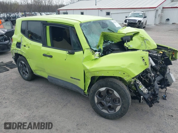 2017 Jeep Renegade Sport with VIN ZACCJAAH6HPG09555, listed as a IAAI auction lot 41933847 with 100,332 mi miles and . Bid and sale history available at DreamBid. Image 1.
