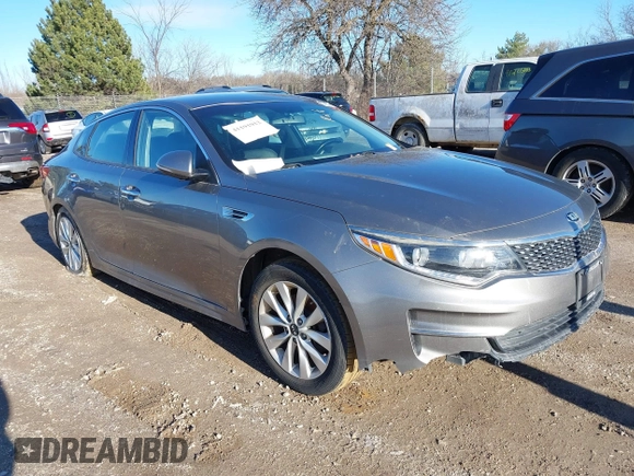 2016 Kia Optima EX with VIN 5XXGU4L36GG098749, listed as a IAAI auction lot 41191912 with 113,019 mi miles and . Bid and sale history available at DreamBid. Image 1.
