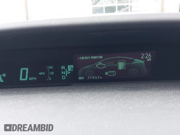 2013 Toyota Prius One with VIN JTDKN3DU0D5597099, listed as a IAAI auction lot 41600229 with 77,937 mi miles. Bid and sale history available at carsss.com. Image 15.
