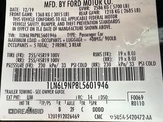 2020 Lincoln Continental Reserve z VIN 1LN6L9NP8L5601946, wystawiony jako Copart lot #59259205 z przebiegiem 359 593 mil mil oraz Tytuł czysty. Historia ofert i sprzedaży dostępna na DreamBid. Obrazek 10.
