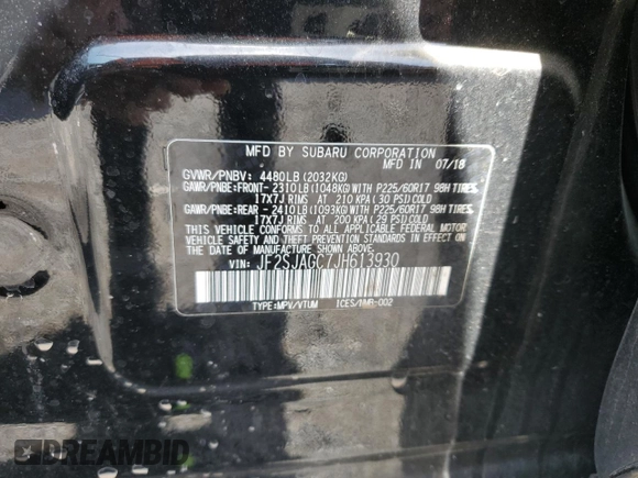 2018 Subaru Forester Premium with VIN JF2SJAGC7JH613930, listed as a Copart auction lot 55261465 with 29,990 mi miles and Salvage Title. Bid and sale history available at carsss.com. Image 13.