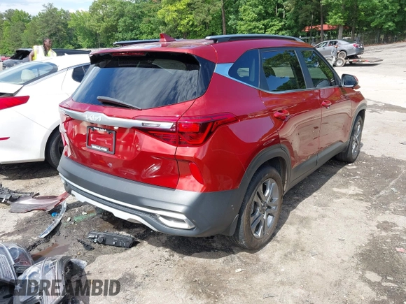 2023 Kia Seltos S with VIN KNDEU2AA1P7432837, listed as a IAAI auction lot 42213801 with 34,820 mi miles and . Bid and sale history available at DreamBid. Image 4.
