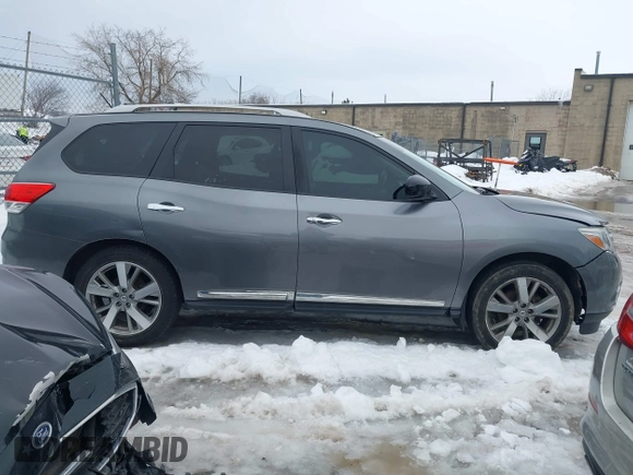 2015 Nissan Pathfinder Platinum with VIN 5N1AR2MM3FC710127, listed as a IAAI auction lot 41617867 with 112,020 mi miles and . Bid and sale history available at DreamBid. Image 13.