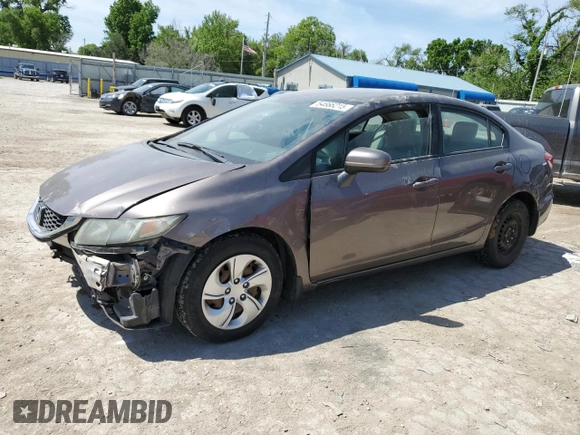 2014 Honda Civic LX z VIN 19XFB2F58EE015699, wystawiony jako Copart lot #54666215 z przebiegiem 211 610 mil mil oraz Szkoda całkowita • Salvage title. Historia ofert i sprzedaży dostępna na DreamBid. Obrazek 1.
