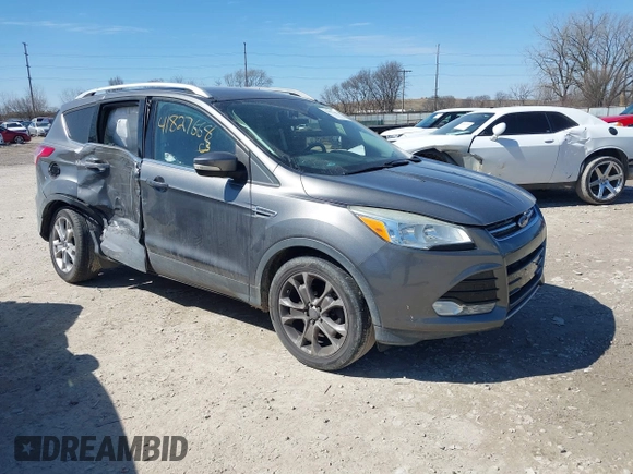 2014 Ford Escape Titanium with VIN 1FMCU9J93EUC72752, listed as a IAAI auction lot 41827668 with 91,194 mi miles and . Bid and sale history available at DreamBid. Image 1.