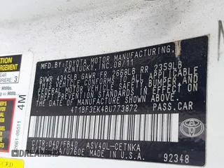 2011 Toyota Camry LE with VIN 4T1BF3EK4BU773872, listed as a IAAI auction lot 42269844 with 278,291 mi miles and . Bid and sale history available at DreamBid. Image 9.