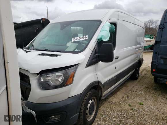 2020 Ford Transit Cargo with VIN 1FTBR1C85LKB10797, listed as a Copart auction lot 50422234 with 123,273 mi miles and Salvage Title. Bid and sale history available at DreamBid. Image 1.
