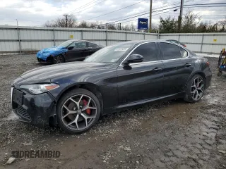 2021 Alfa Romeo Giulia Ti with VIN ZARFANBNXM7641463, listed as a Copart auction lot 42872425 with 47,471 mi miles and Salvage Title. Bid and sale history available at carsss.com. Image 1.
