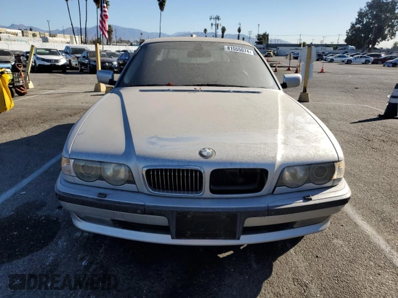 2001 BMW 7 Series 740iL with VIN WBAGH83451DP22611, listed as a Copart auction lot 81555074 with 217,717 mi miles and Salvage Title. Bid and sale history available at carsss.com. Image 5.