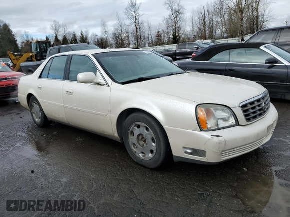 2002 Cadillac DeVille DHS z VIN 1G6KE57Y42U277428, wystawiony jako Copart lot #45757115 z przebiegiem 143 741 mil mil oraz Czysty tytuł • Clean title. Historia ofert i sprzedaży dostępna na DreamBid. Obrazek 4.