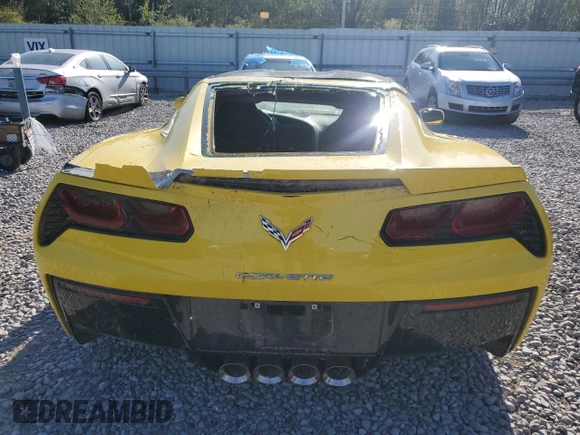 2017 Chevrolet Corvette Z51 3LT with VIN 1G1YM2D76H5109743, listed as a Copart auction lot 52446645 with Not provided miles and Salvage title. Bid and sale history available at DreamBid. Image 6.