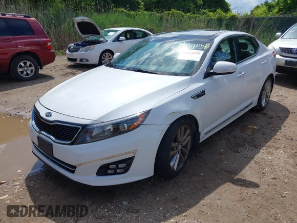 2014 Kia Optima SXL Turbo with VIN 5XXGR4A62EG342201, listed as a IAAI auction lot 42344058 with 108,358 mi miles and . Bid and sale history available at DreamBid. Image 2.