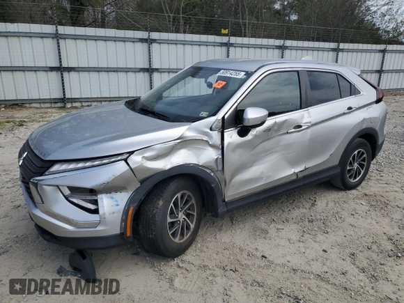 2022 Mitsubishi Eclipse Cross ES z VIN JA4ATUAA4NZ003698, wystawiony jako Copart lot #50914255 z przebiegiem 87 098 mil mil oraz Szkody całkowita. Historia ofert i sprzedaży dostępna na DreamBid. Obrazek 1.