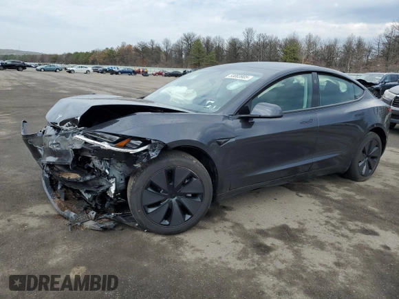 2025 Tesla Model 3 Long Range with VIN 5YJ3E1EB3SF975742, listed as a Copart auction lot 53003905 with 639 mi miles and Salvage title. Bid and sale history available at DreamBid. Image 1.