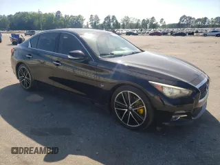 2015 Infiniti Q50 Sport with VIN JN1BV7AP5FM342451, listed as a Copart auction lot 54985825 with 149,516 mi miles and Salvage title. Bid and sale history available at DreamBid. Image 4.