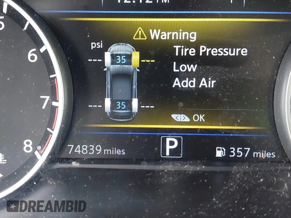 2021 Nissan Murano SL with VIN 5N1AZ2CJ1MC102594, listed as a IAAI auction lot 40584770 with 74,839 mi miles and . Bid and sale history available at DreamBid. Image 15.