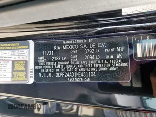 2022 Kia Forte LXS with VIN 3KPF24AD1NE431104, listed as a Copart auction lot 51418225 with 27,114 mi miles and Salvage Title. Bid and sale history available at DreamBid. Image 12.