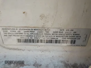 2006 Volkswagen Jetta 2.5L z VIN 3VWSF71K76M788634, wystawiony jako IAAI lot #41789391 z przebiegiem 180 683 mil mil oraz . Historia ofert i sprzedaży dostępna na DreamBid. Obrazek 9.