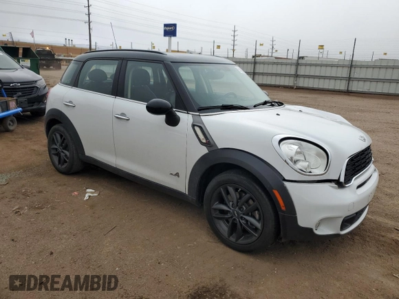 2013 MINI Countryman S ALL4 with VIN WMWZC5C52DWP32567, listed as a Copart auction lot 51462345 with 109,264 mi miles and Salvage Title. Bid and sale history available at DreamBid. Image 4.