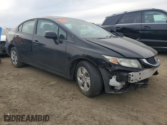 2013 Honda Civic LX with VIN 19XFB2F54DE233976, listed as a Copart auction lot 50965575 with 155,571 mi miles and Salvage Title. Bid and sale history available at DreamBid. Image 4.