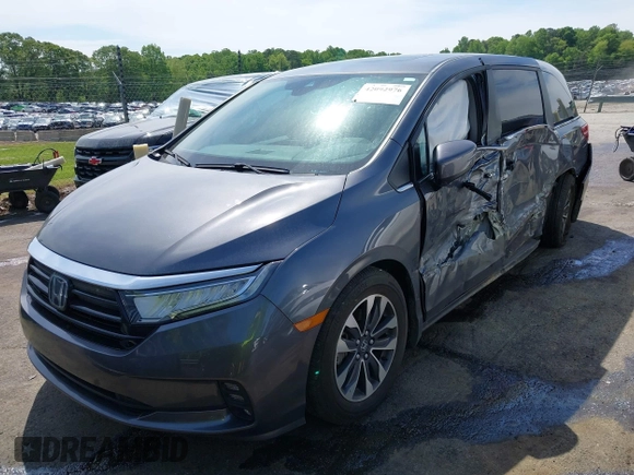 2023 Honda Odyssey EX-L z VIN 5FNRL6H67PB067555, wystawiony jako IAAI lot #42092976 z przebiegiem 14 915 mil mil oraz . Historia ofert i sprzedaży dostępna na DreamBid. Obrazek 2.