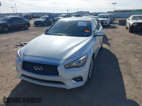 2023 Infiniti Q50 Luxe with VIN JN1EV7BPXPM511389, listed as a IAAI auction lot 41329603 with 28,476 mi miles and . Bid and sale history available at DreamBid. Image 12.