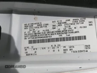 2010 Ford Econoline Cargo Commercial with VIN 1FTNE2EW0ADA98103, listed as a IAAI auction lot 41735290 with 143,717 mi miles and . Bid and sale history available at DreamBid. Image 9.