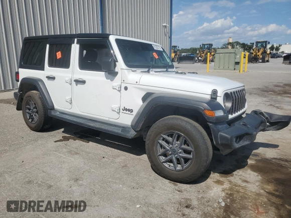 2024 Jeep Wrangler Sport with VIN 1C4PJXKN5RW237039, listed as a Copart auction lot 61205175 with 15,012 mi miles and Non repairable. Bid and sale history available at DreamBid. Image 4.
