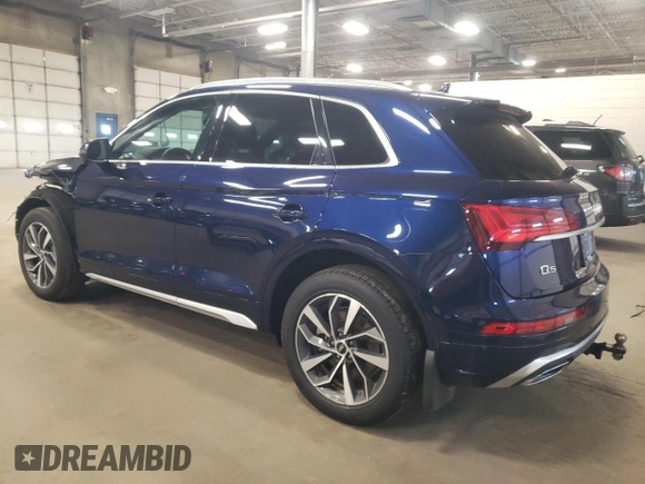 2022 Audi Q5 S line Premium with VIN WA1GAAFY2N2108169, listed as a Copart auction lot 51763745 with 53,698 mi miles and Salvage Title. Bid and sale history available at carsss.com. Image 2.