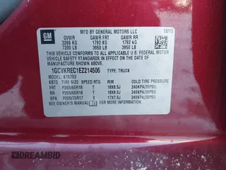 2014 Chevrolet Silverado 1500 LT with VIN 1GCVKREC1EZ214506, listed as a IAAI auction lot 41316320 with 128,519 mi miles and . Bid and sale history available at DreamBid. Image 9.