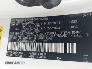 2019 Lexus NX 300 with VIN JTJYARBZ6K2134371, listed as a IAAI auction lot 42083498 with 120,558 mi miles and . Bid and sale history available at DreamBid. Image 9.