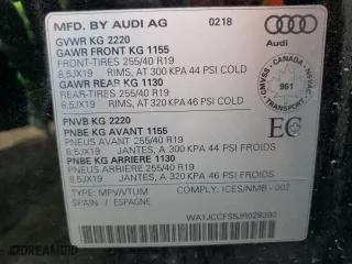2018 Audi Q3 Premium Plus with VIN WA1JCCFS5JR028390, listed as a Copart auction lot 53043615 with 47,813 mi miles and Salvage Title. Bid and sale history available at carsss.com. Image 13.