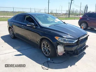 2019 Ford Fusion SEL with VIN 3FA6P0CD2KR113476, listed as a IAAI auction lot 41868614 with 86,650 mi miles. Bid and sale history available at carsss.com. Image 1.