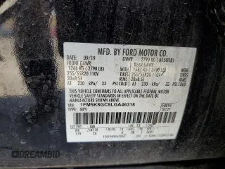 2020 Ford Explorer ST with VIN 1FM5K8GC9LGA46318, listed as a Copart auction lot 49550885 with 62,453 mi miles and Salvage Title. Bid and sale history available at carsss.com. Image 13.