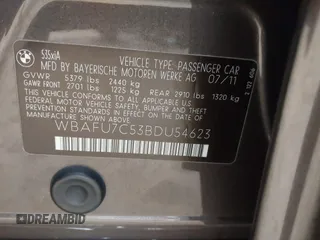 2011 BMW 5 Series 535i xDrive with VIN WBAFU7C53BDU54623, listed as a IAAI auction lot 41979314 with 202,522 mi miles. Bid and sale history available at carsss.com. Image 9.