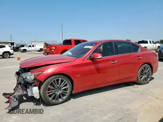 2017 Infiniti Q50 Red Sport 400 with VIN JN1FV7AP5HM850472, listed as a Copart auction lot 65633705 with 113,820 mi miles and Clean title. Bid and sale history available at DreamBid. Image 1.