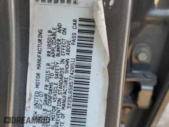 2007 Pontiac Vibe with VIN 5Y2SL65857Z428511, listed as a Copart auction lot 71582494 with 256,255 mi miles and Salvage Title. Bid and sale history available at carsss.com. Image 14.