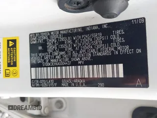 2010 Toyota Highlander Limited with VIN 5TDDK3EHXAS004437, listed as a IAAI auction lot 42497802 with 255,979 mi miles and . Bid and sale history available at DreamBid. Image 9.