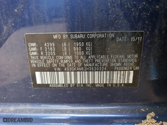 2017 Subaru Impreza Sport with VIN 4S3GKAM62H3620324, listed as a Copart auction lot 76465294 with 23,703 mi miles and Salvage Title. Bid and sale history available at carsss.com. Image 15.