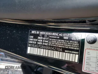 2021 Mercedes-Benz S 580 with VIN W1K6G7GB6MA042104, listed as a Copart auction lot 49778905 with 13,535 mi miles and Salvage Title. Bid and sale history available at DreamBid. Image 12.
