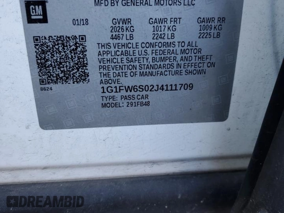 2018 Chevrolet Bolt EV LT with VIN 1G1FW6S02J4111709, listed as a Copart auction lot 87593035 with 37,125 mi miles and Salvage Title. Bid and sale history available at carsss.com. Image 12.