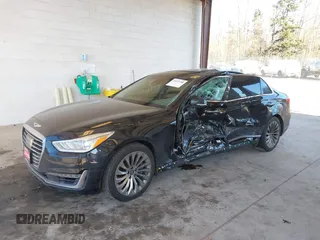 2017 Genesis G90 3.3T Premium with VIN KMHG34JA7HU033033, listed as a IAAI auction lot 41457798 with 68,327 mi miles. Bid and sale history available at carsss.com. Image 2.