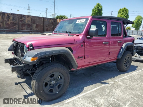 2024 Jeep Wrangler Sport S with VIN 1C4PJXDG5RW318461, listed as a Copart auction lot 54270255 with 5,234 mi miles and Salvage title. Bid and sale history available at DreamBid. Image 1.